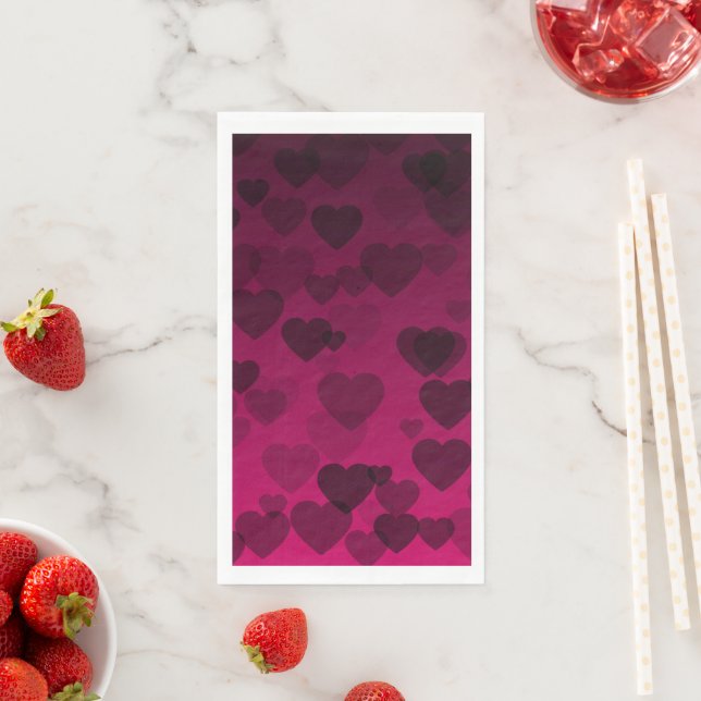 Serviette En Papier Motif de coeur 18 (En situation)