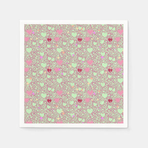 Serviette En Papier Motif de coeur rayonnant 01 LGreen BG