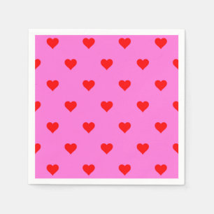 Serviette En Papier Motif de coeur simple violet rouge mou