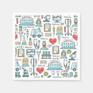 Serviette En Papier Motif de conception Médicale