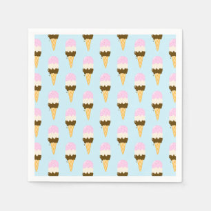 Serviette En Papier Motif de cône de glace napolitain