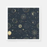 Motif de constellation d'étoile d'or bleu minuit