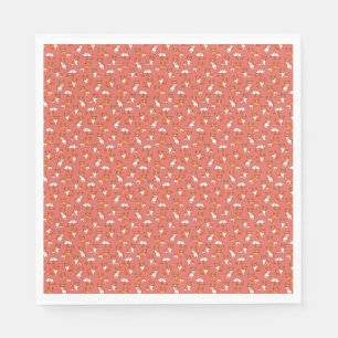 Serviette En Papier motif de corgis mignons en dessin animé sur fond r
