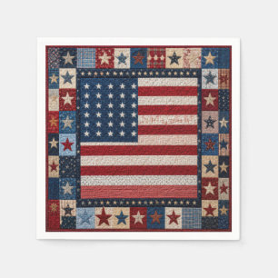 Serviette En Papier Motif de courtepointe de drapeau américain
