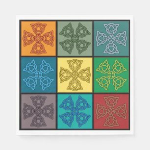 Serviette En Papier Motif de croix en nœud celtique Pop Art