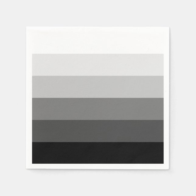 Serviette En Papier Motif de dégradé gris moderne (Devant)