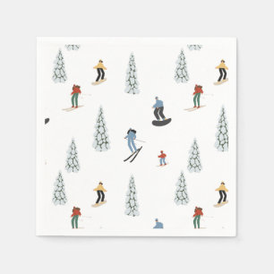 Serviette En Papier Motif de descente d'hiver