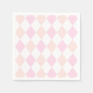 Serviette En Papier Motif de diamant classique simple élégant rose bla