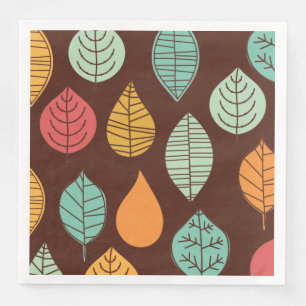 Serviette En Papier Motif de feuilles d'automne moderne