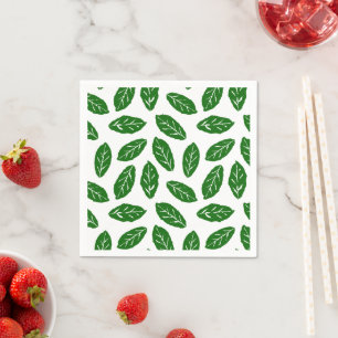 Serviette En Papier Motif de feuilles vertes