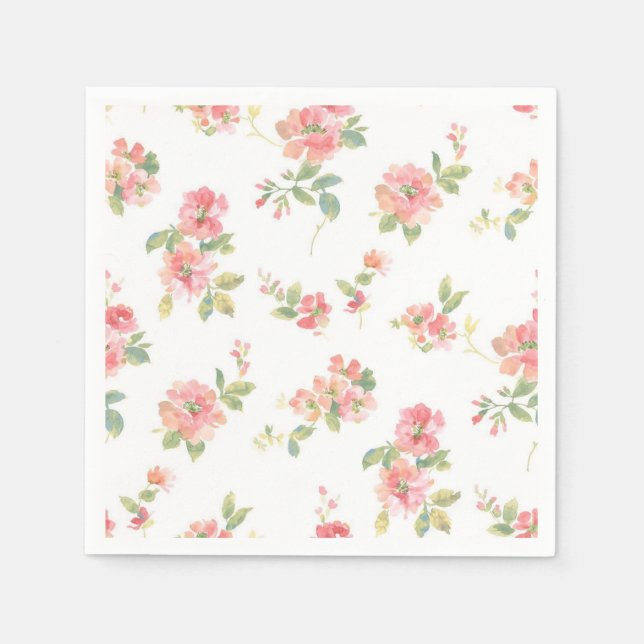 Serviette En Papier Motif de fleurs (Devant)