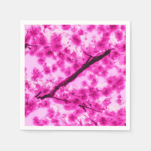 Serviette En Papier Motif de fleurs de cerisier d'aquarelle