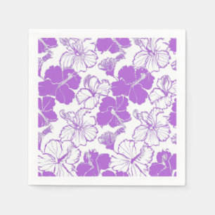 Serviette En Papier Motif de fleurs Hawaiian Hibiscus violet Napkins