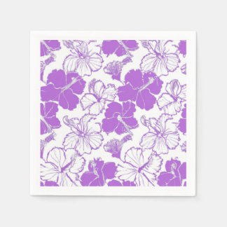 Serviette En Papier Motif de fleurs Hawaiian Hibiscus violet Napkins