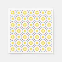 motif de fleurs jaunes et de points rouges et bleu