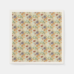 Serviette En Papier Motif de fleurs sauvages d'automne