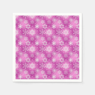 Serviette En Papier Motif de flocon blanc et rose