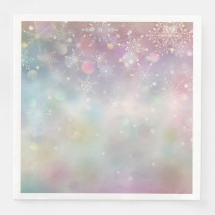 Serviette En Papier Motif de flocon de neige en Soft Pastel Colors Bok