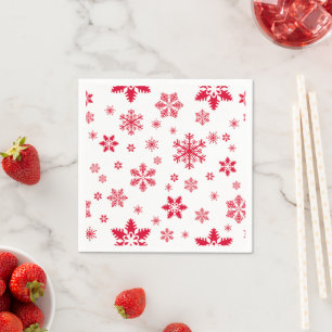 Serviette En Papier Motif de flocon de neige, Flammes de neige rouges,