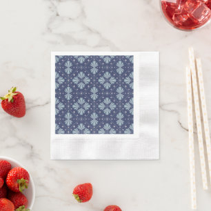 Serviette En Papier Motif de formes géométriques bleues