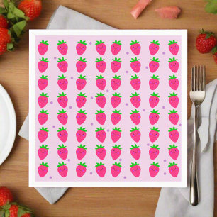 Serviette En Papier Motif de fraise rose mignonne Anniversaire Enfants