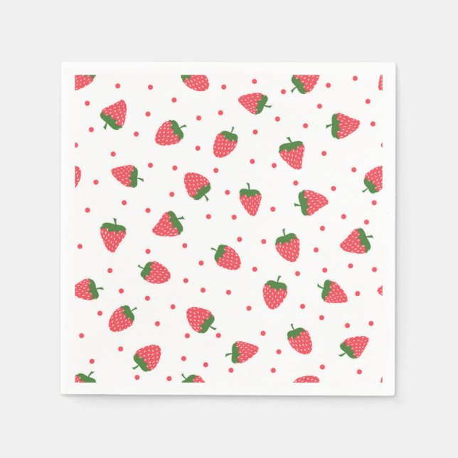 Serviette En Papier Motif de fraises (Devant)