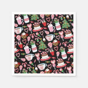 Serviette En Papier Motif de friandises de canne de Noël