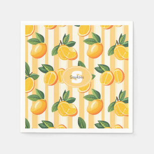 Serviette En Papier Motif de fruits d'agrumes avec Feuilles verts (3)