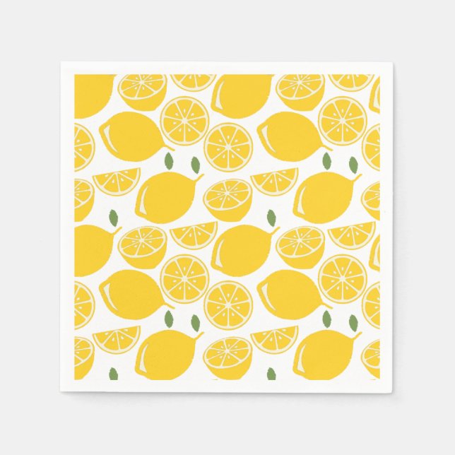 Serviette En Papier Motif de fruits de citron jaune (Devant)