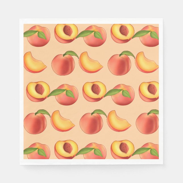 Serviette En Papier Motif de fruits de pêche (Devant)