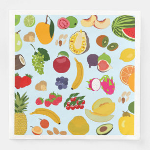 Serviette En Papier Motif de fruits d'été coloré