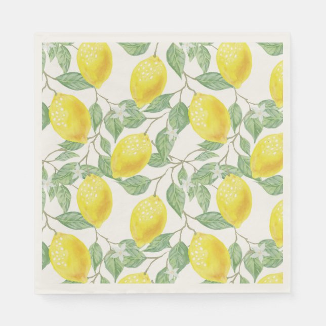 Serviette En Papier Motif DE FRUITS FRAIS LEMON NAPKIN (Devant)
