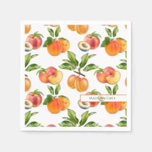 Serviette En Papier Motif de fruits mûrs, abricots et prunes