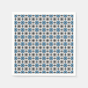 Serviette En Papier Motif de géométrie bleue