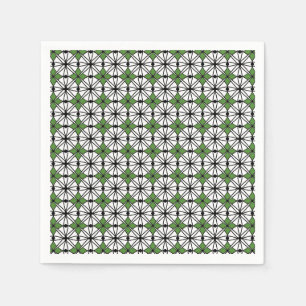 Serviette En Papier Motif de géométrie verte