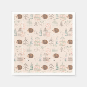 Serviette En Papier Motif de hérisson de bois mignon