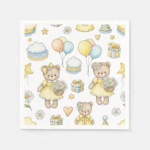 Serviette En Papier Motif de jardin de marguerites Teddy Bear Daisy (1