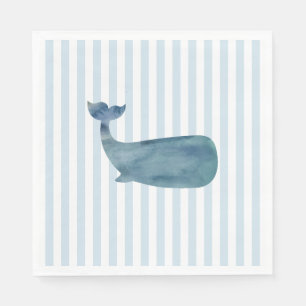 Serviette En Papier Motif de la bande nautique de baleine