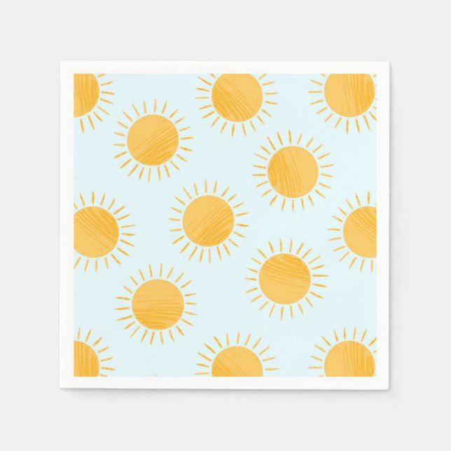 Serviette En Papier Motif de la journée du Doodle Sunshine (Devant)