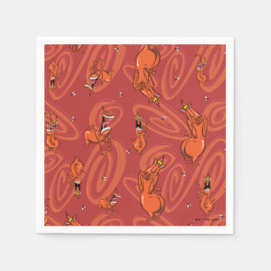 Serviette En Papier Motif de la vache et du poulet rouge