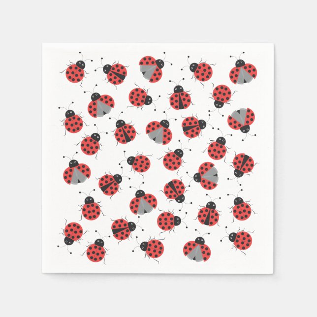 Serviette En Papier Motif de Ladybugs (Devant)