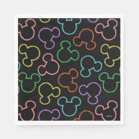 Motif de lancer d'icône de Mickey Mouse néon