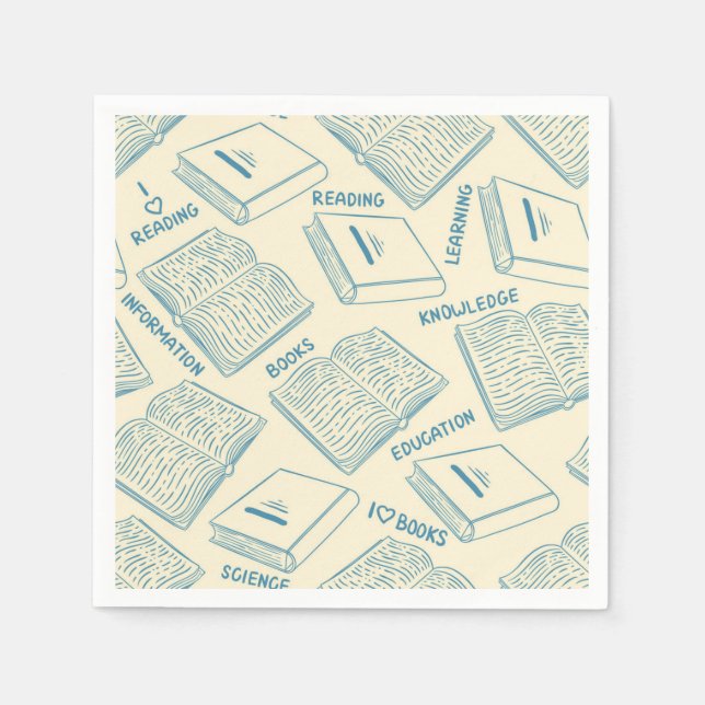 Serviette En Papier Motif de livre (Devant)
