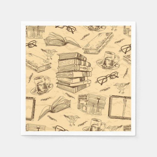 Serviette En Papier Motif de livre (Devant)