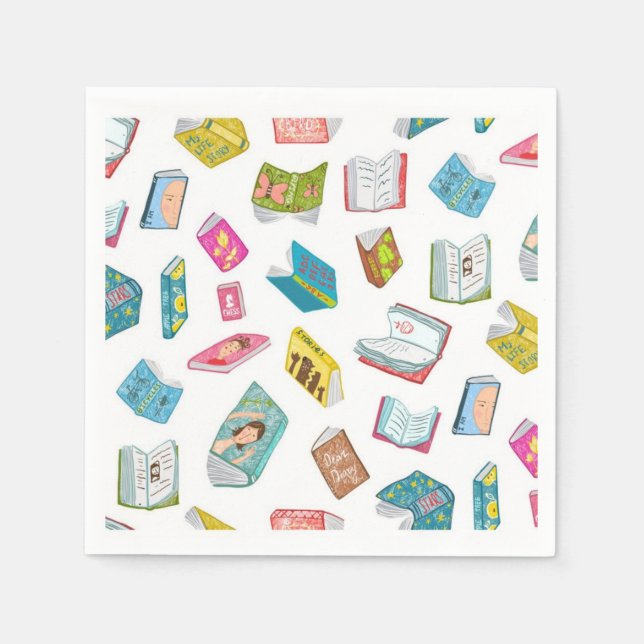 Serviette En Papier Motif de livre (Devant)