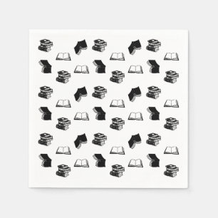Serviette En Papier Motif de livre bibliophile moderne
