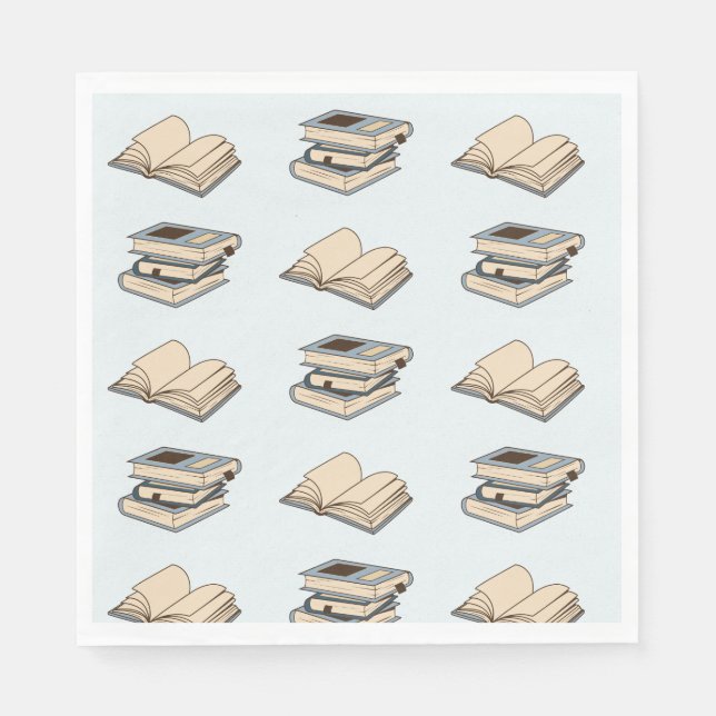 Serviette En Papier Motif de livres (Devant)