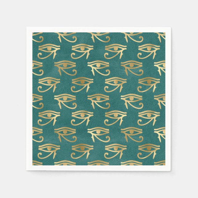 Serviette En Papier Motif de l'oeil d'or égyptien de Horus (Devant)