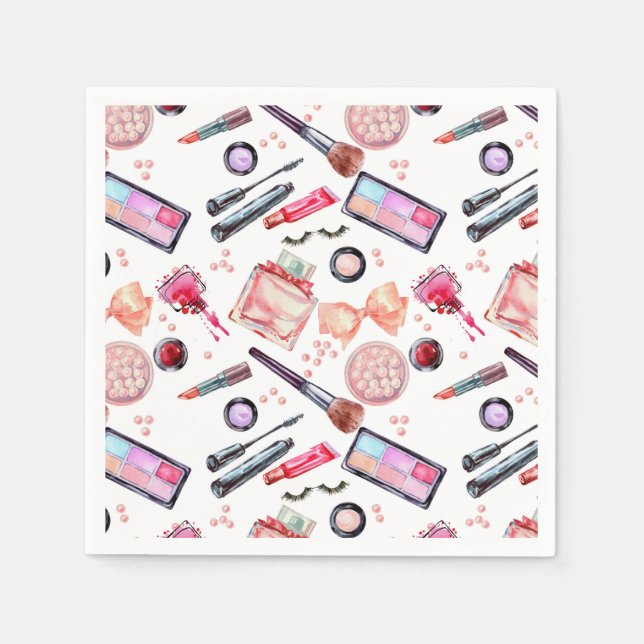 Serviette En Papier Motif de maquillage aquarelle (Devant)