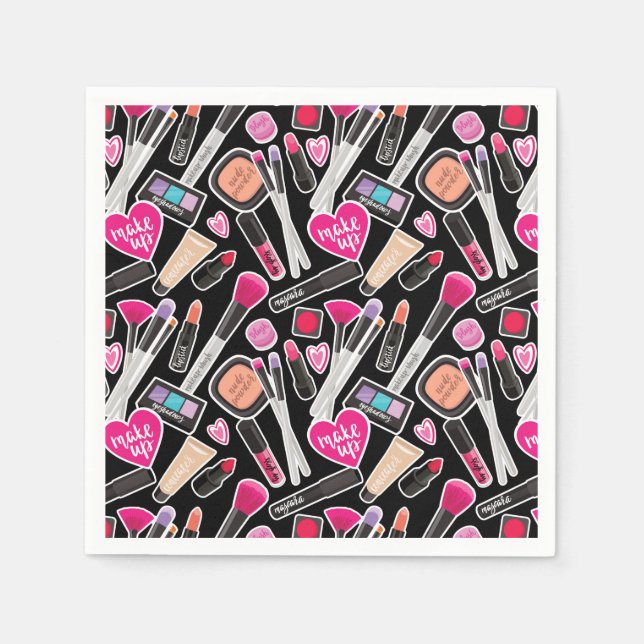 Serviette En Papier Motif de maquillage néon (Devant)